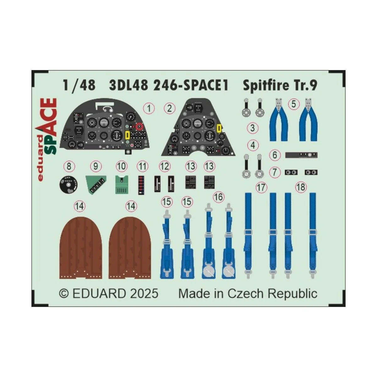 Spitfire Tr.9 SPACE AIRFIX - Eduard Accessories 3DL48246