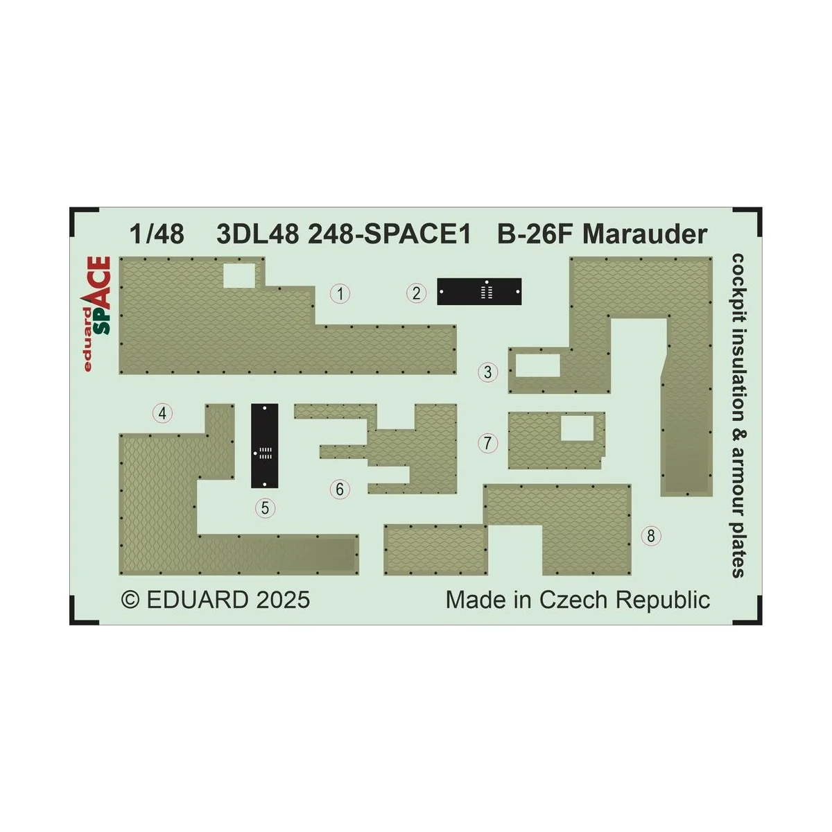 B-26F Marauder cockpit insulation & armour plates SPACE ICM - Eduar...