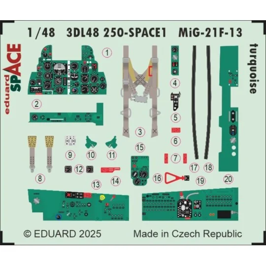 MiG-21F-13 turquoise SPACE 1/48 for Eduard - Eduard Accessories 3DL...