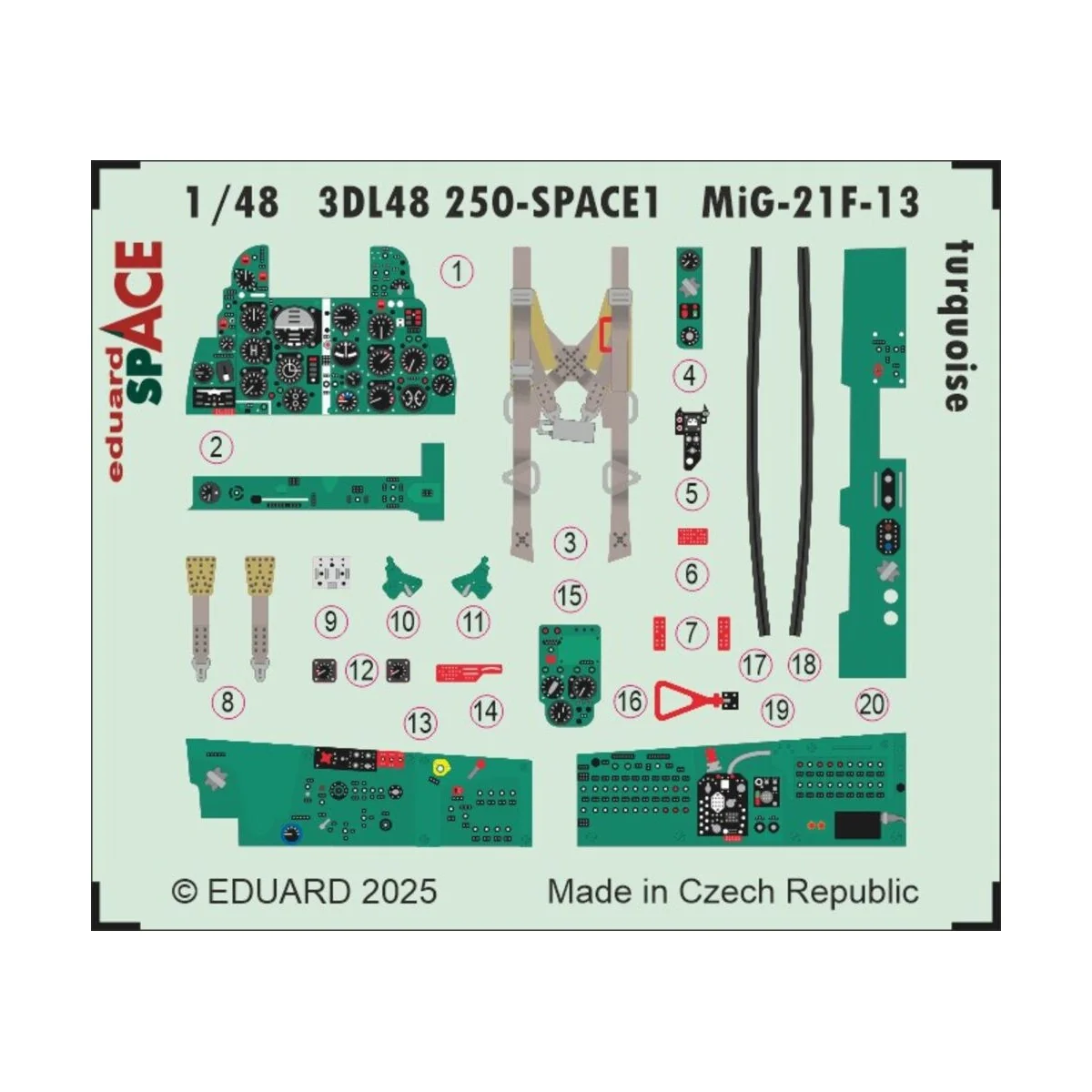 MiG-21F-13 turquoise SPACE 1/48 for Eduard, 1/48 - Eduard Accessori... MiG-21F-13 turquoise SPACE 1/48 for Eduard, 1/48 - Eduard Accessori...