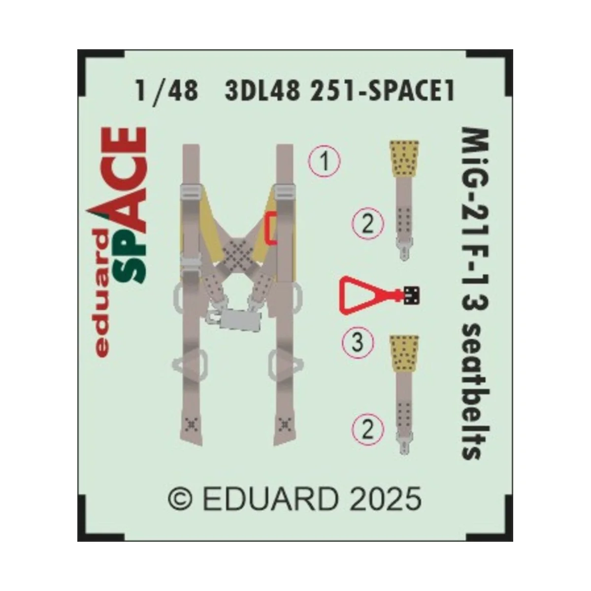 MiG-21F-13 seatbelts SPACE 1/48 for Eduard - Eduard Accessories 3DL...