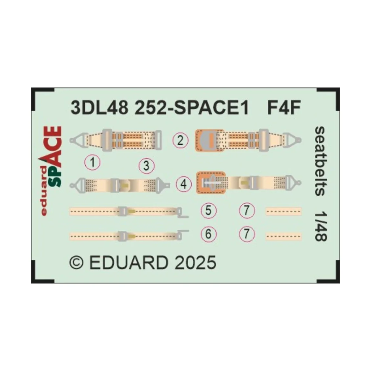 F4F seatbelts SPACE 1/48 for Eduard, 1/48 - Eduard Accessories 3DL4...