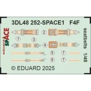 F4F seatbelts SPACE 1/48 for Eduard - Eduard Accessories 3DL48252