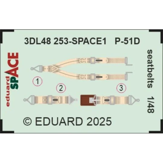 P-51D seatbelts SPACE 1/48 for Eduard, 1/48 - Eduard Accessories 3D... P-51D seatbelts SPACE 1/48 for Eduard, 1/48 - Eduard Accessories 3D...
