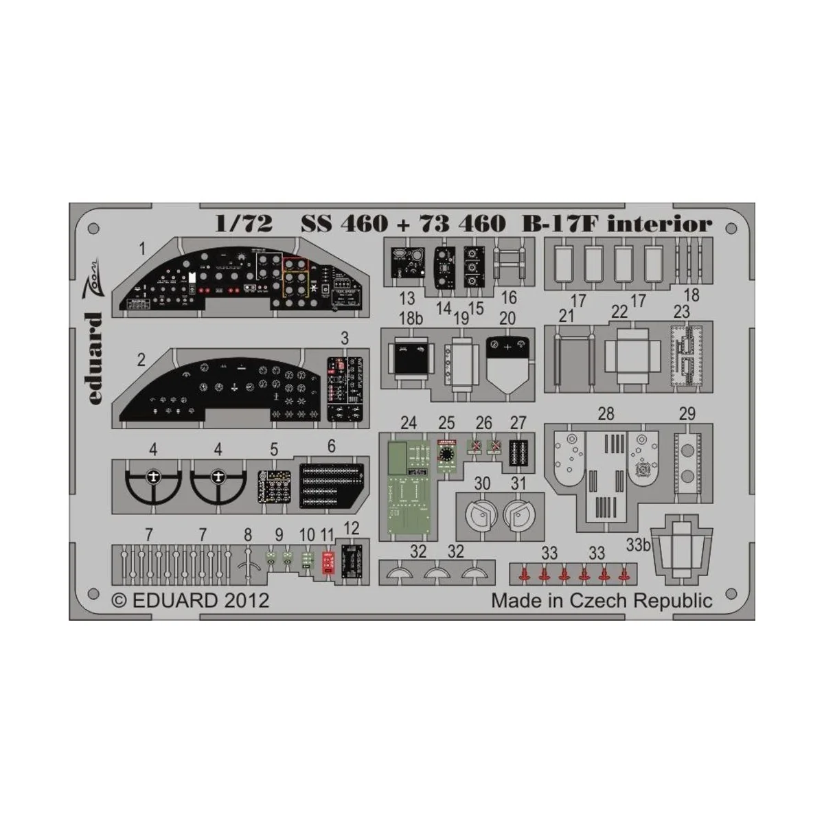 B-17F interior for Revell, 1/72 - Eduard Accessories SS460 B-17F interior for Revell, 1/72 - Eduard Accessories SS460