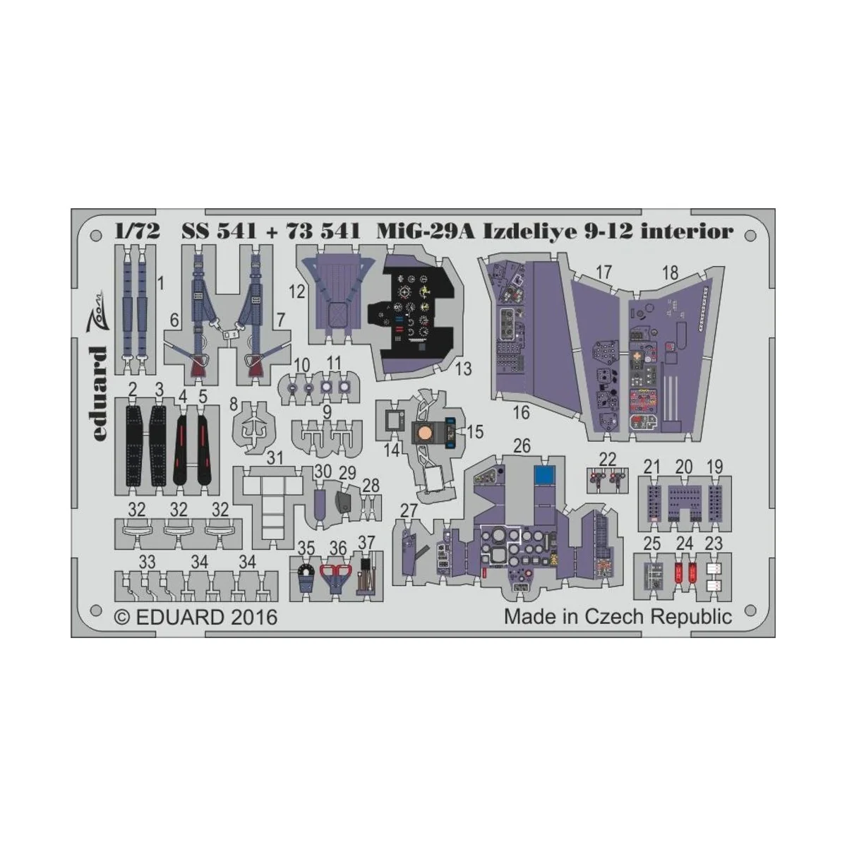 MiG-29A Izdeliye 9-12 interior f.Trumpet - Eduard Accessories SS541