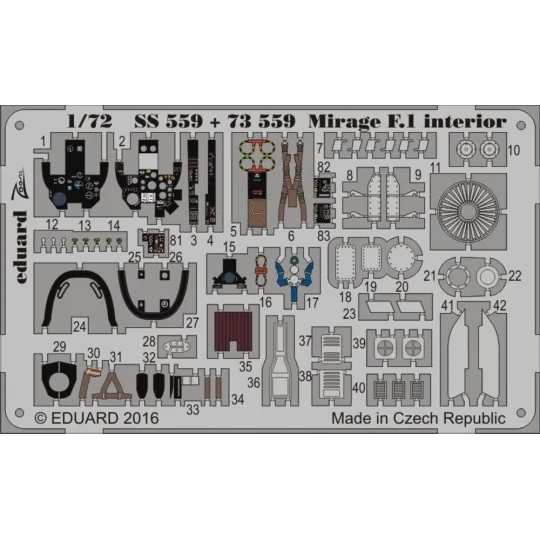 Mirage F.1 interior for Special Hobby, 1/72 - Eduard Accessories SS559