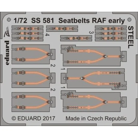Seatbelts RAF early STEEL - Eduard Accessories SS581