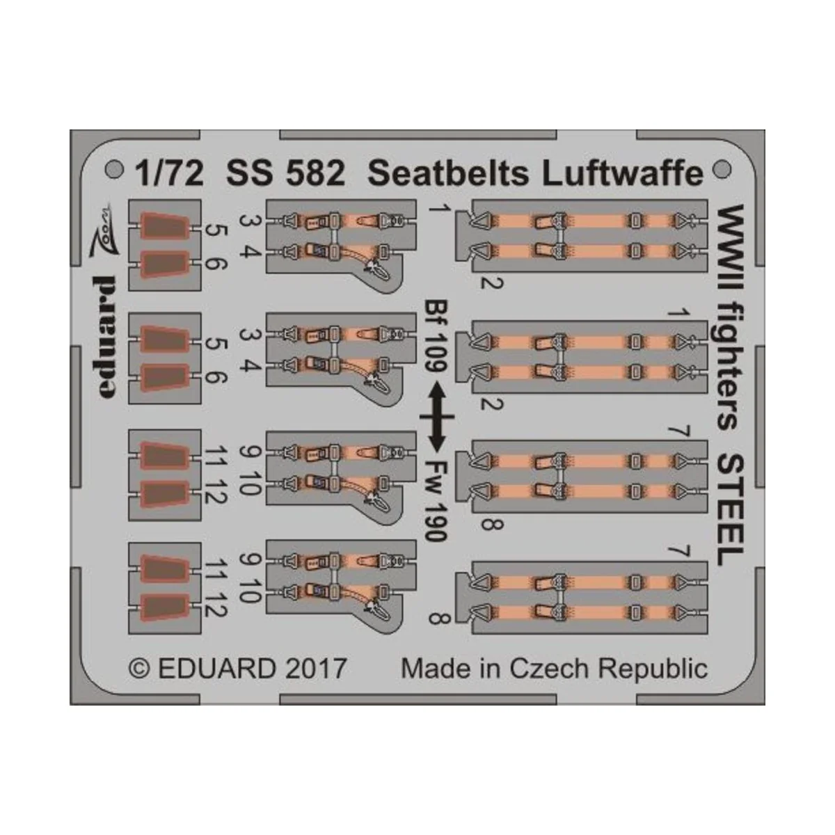 Seatbelts Luftwaffe WWII fighters STEEL, 1/72 - Eduard Accessories ...