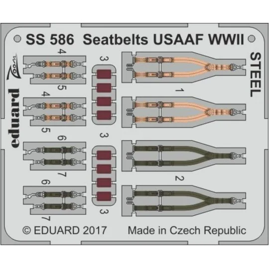 Seatbelts USAAF WWII STEEL - Eduard Accessories SS586
