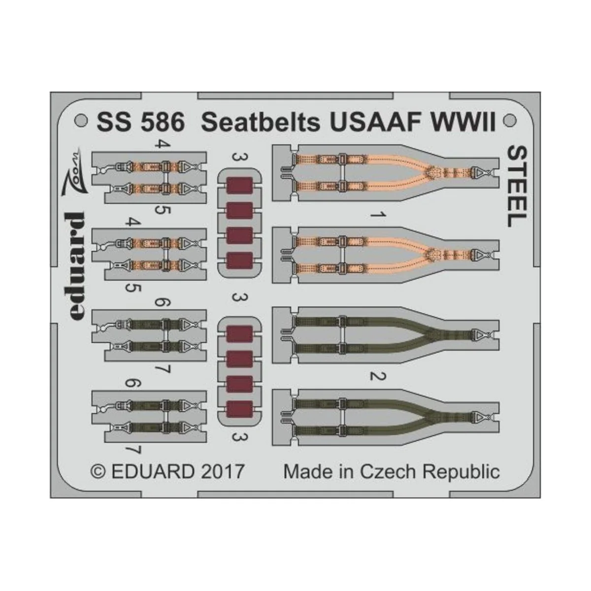 Seatbelts USAAF WWII STEEL - Eduard Accessories SS586