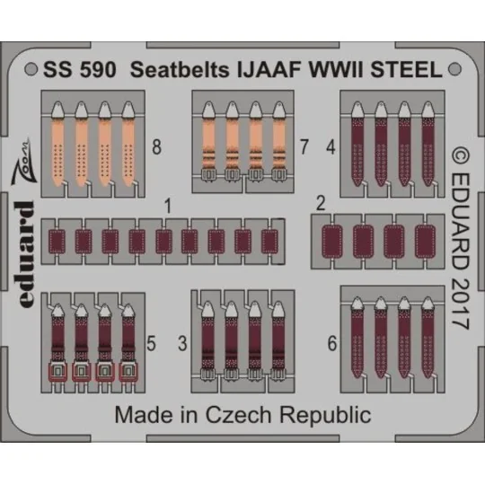 Seatbelts IJAAF WWII STEEL for Eduard, 1/72 - Eduard Accessories SS590