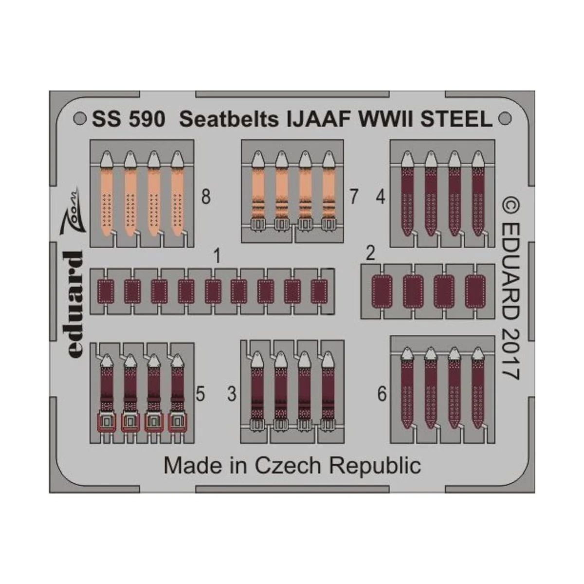 Seatbelts IJAAF WWII STEEL for Eduard, 1/72 - Eduard Accessories SS590