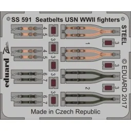 Seatbelts USN WWII fighters STEEL, 1/72 - Eduard Accessories SS591