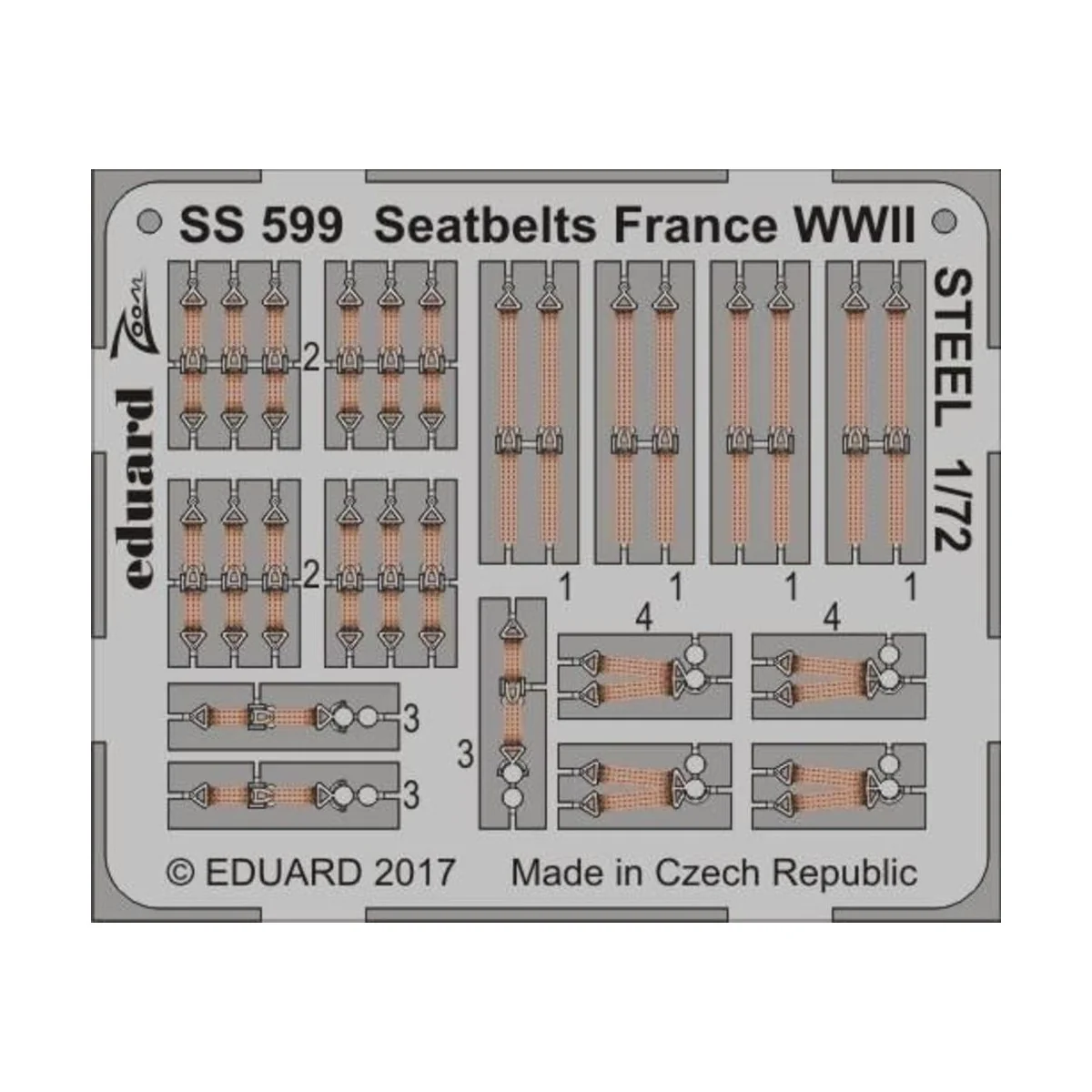 Seatbelts France WWII STEEL - Eduard Accessories SS599