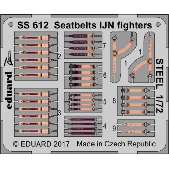 Seatbelts IJN fighters STEEL, 1/72 - Eduard Accessories SS612