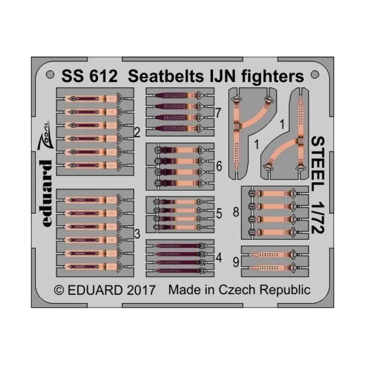 Seatbelts IJN fighters STEEL - Eduard Accessories SS612
