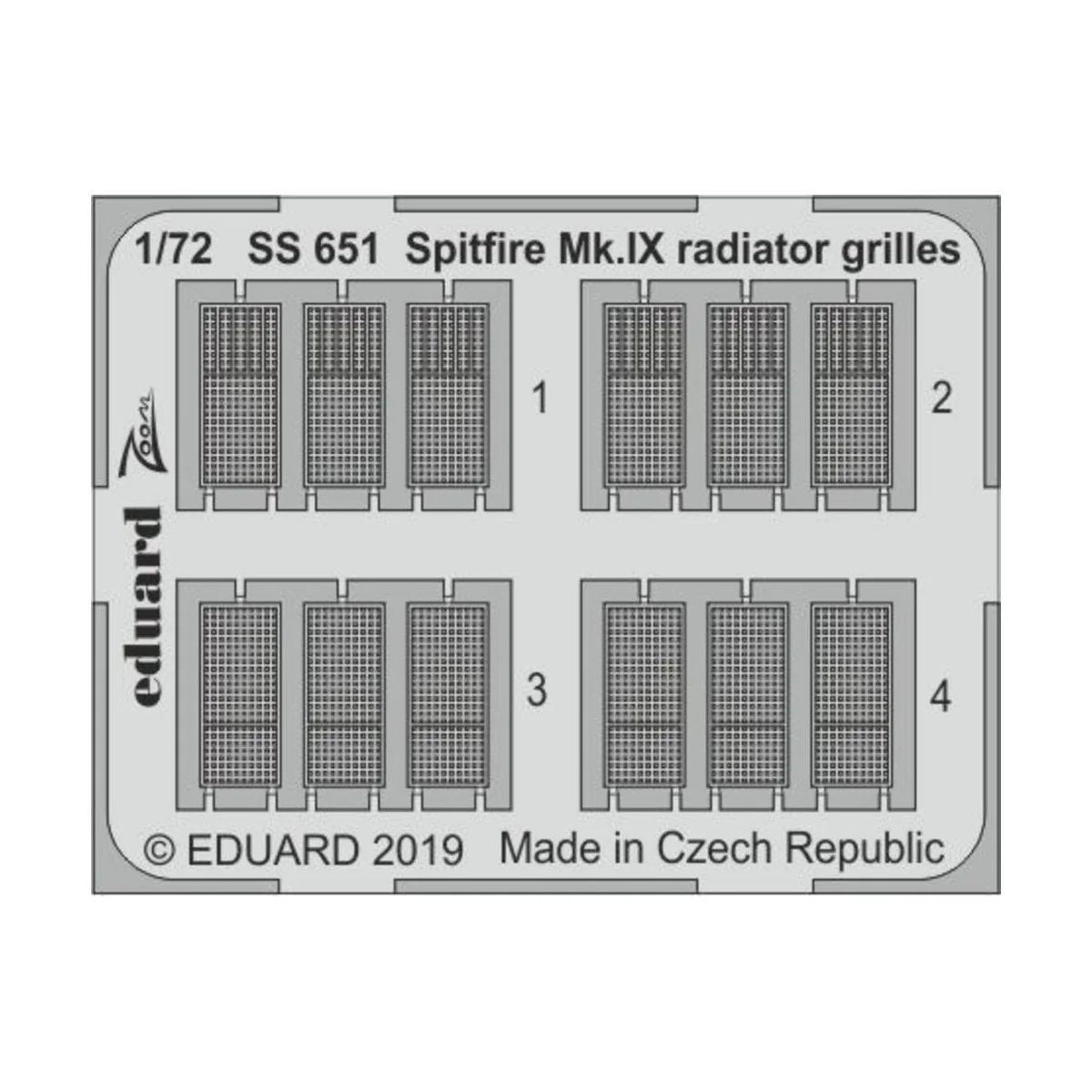 Spitfire Mk.IX radiator grilles f.Eduard - Eduard Accessories SS651