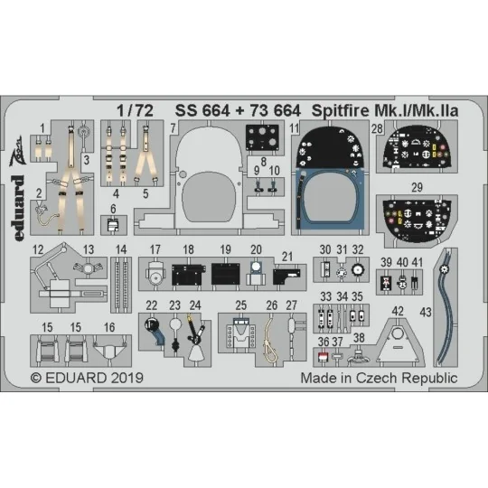Spitfire Nk.I/Mk.IIa for Airfix - Eduard Accessories SS664