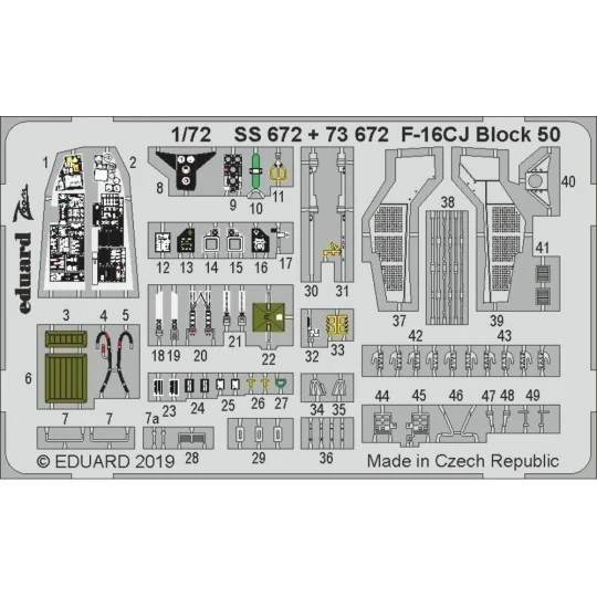 F-16CJ Block 50 for Tamiya, 1/72 - Eduard Accessories SS672