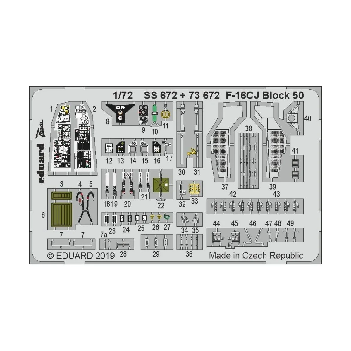 F-16CJ Block 50 for Tamiya, 1/72 - Eduard Accessories SS672