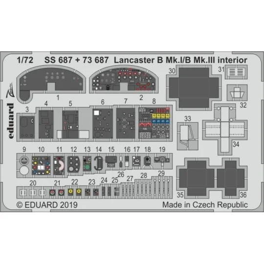 Lancaster B Mk.I/B Mk.III interior for Airfix, 1/72 - Eduard Access...
