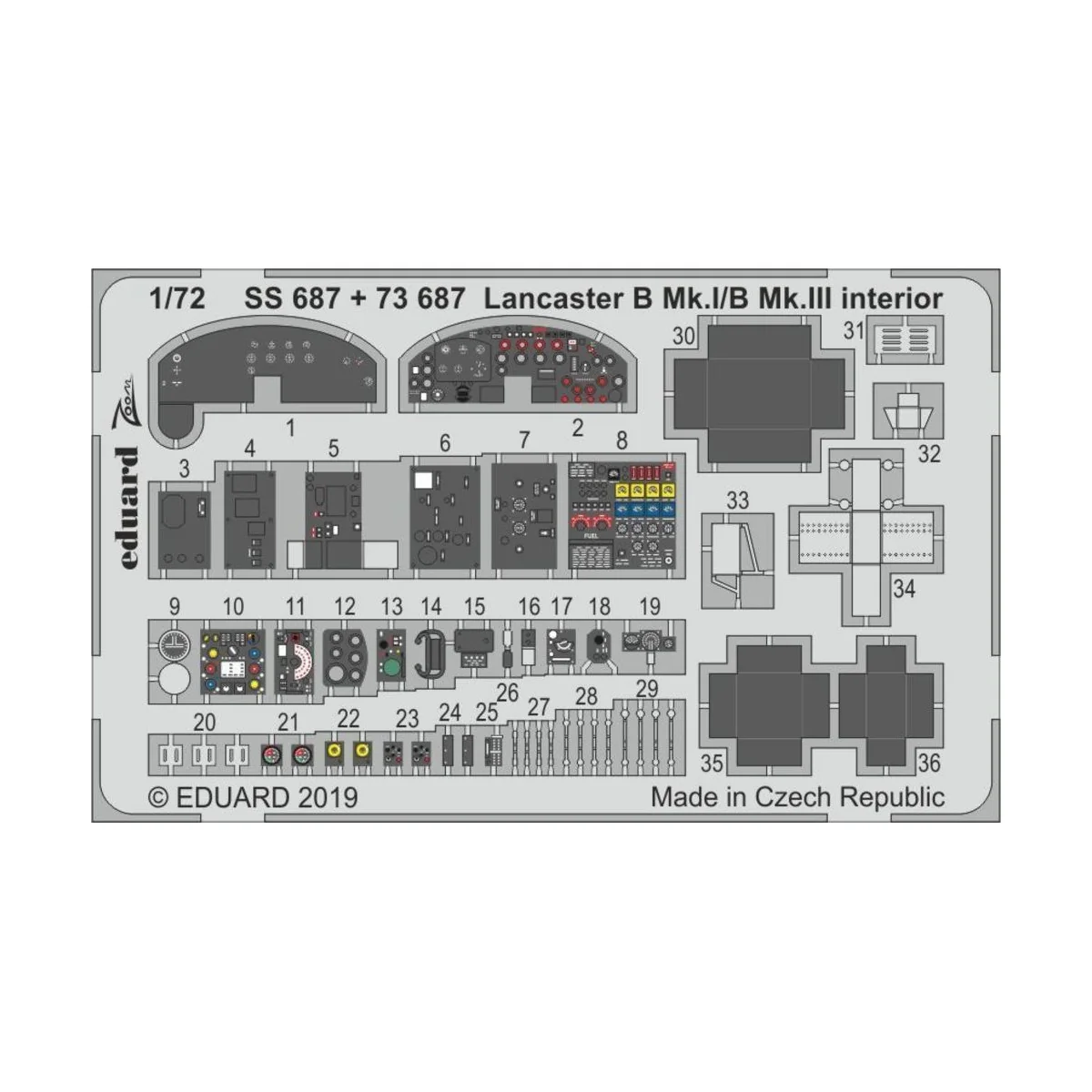 Lancaster B Mk.I/B Mk.III interior for Airfix, 1/72 - Eduard Access...
