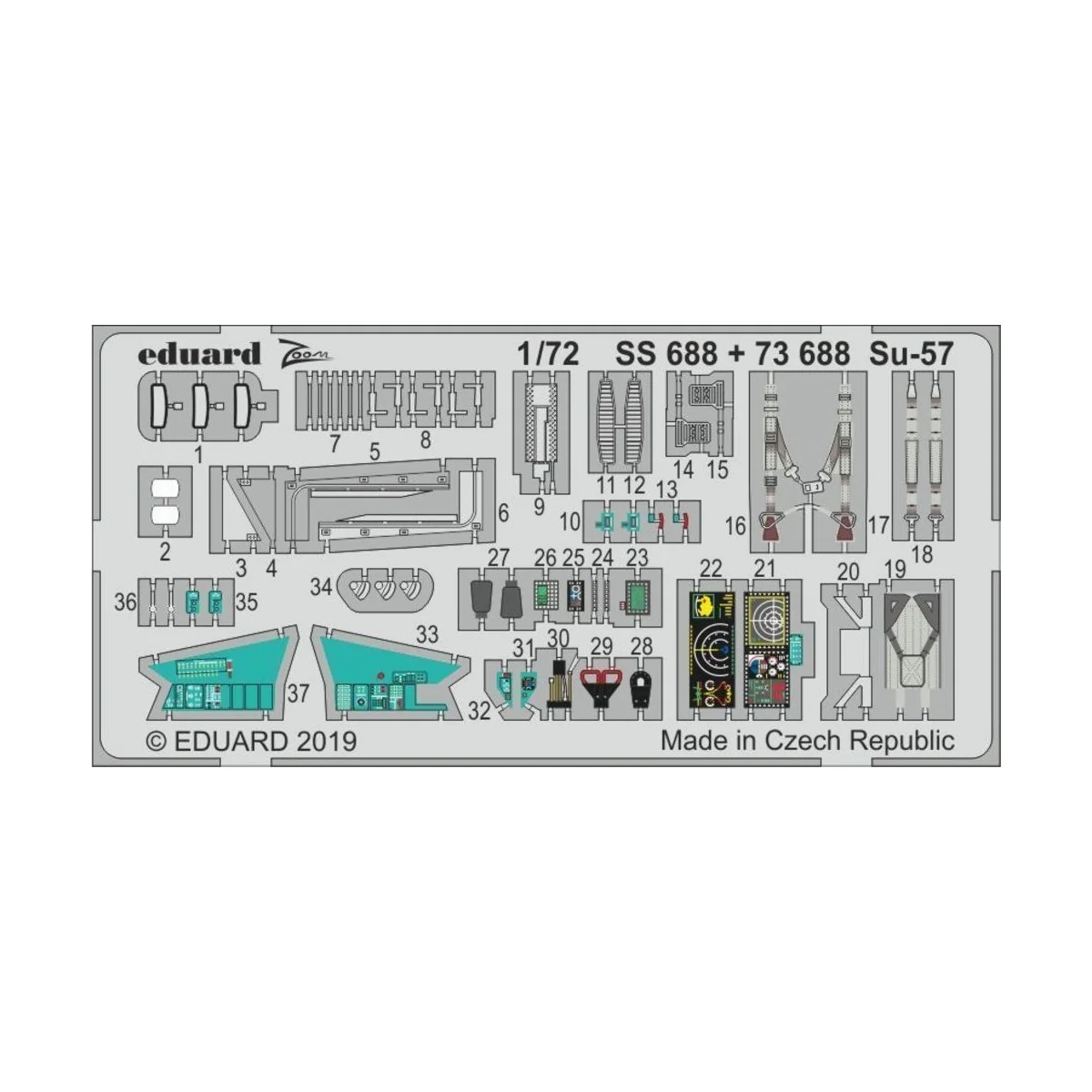 Su-57 for Zvezda - Eduard Accessories SS688