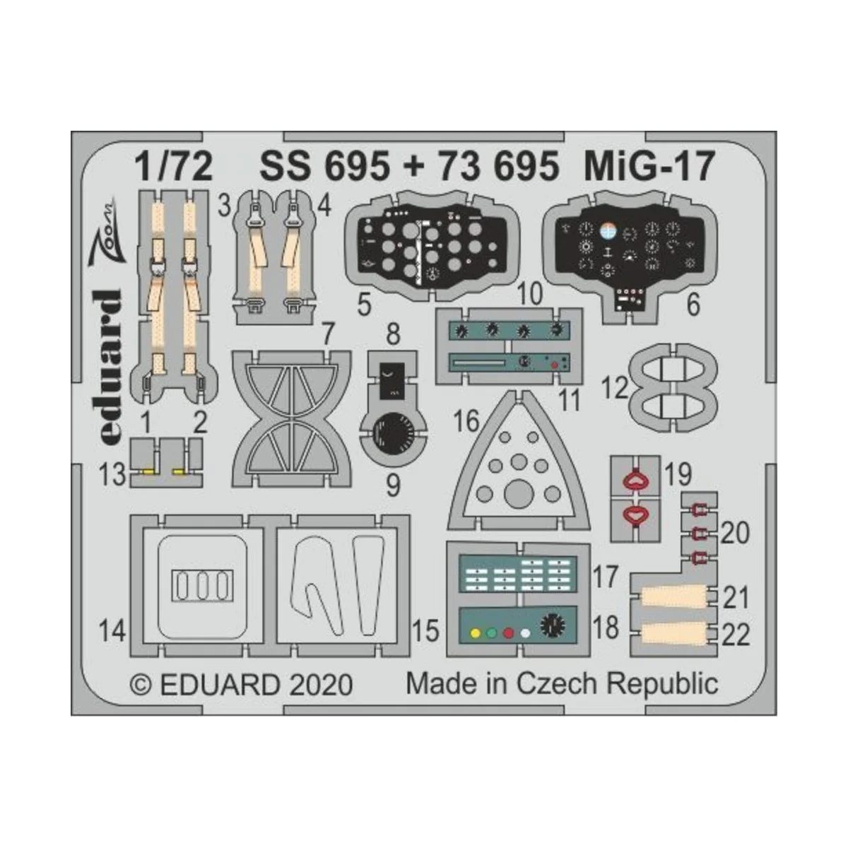 MiG-17 for Airfix, 1/72 - Eduard Accessories SS695