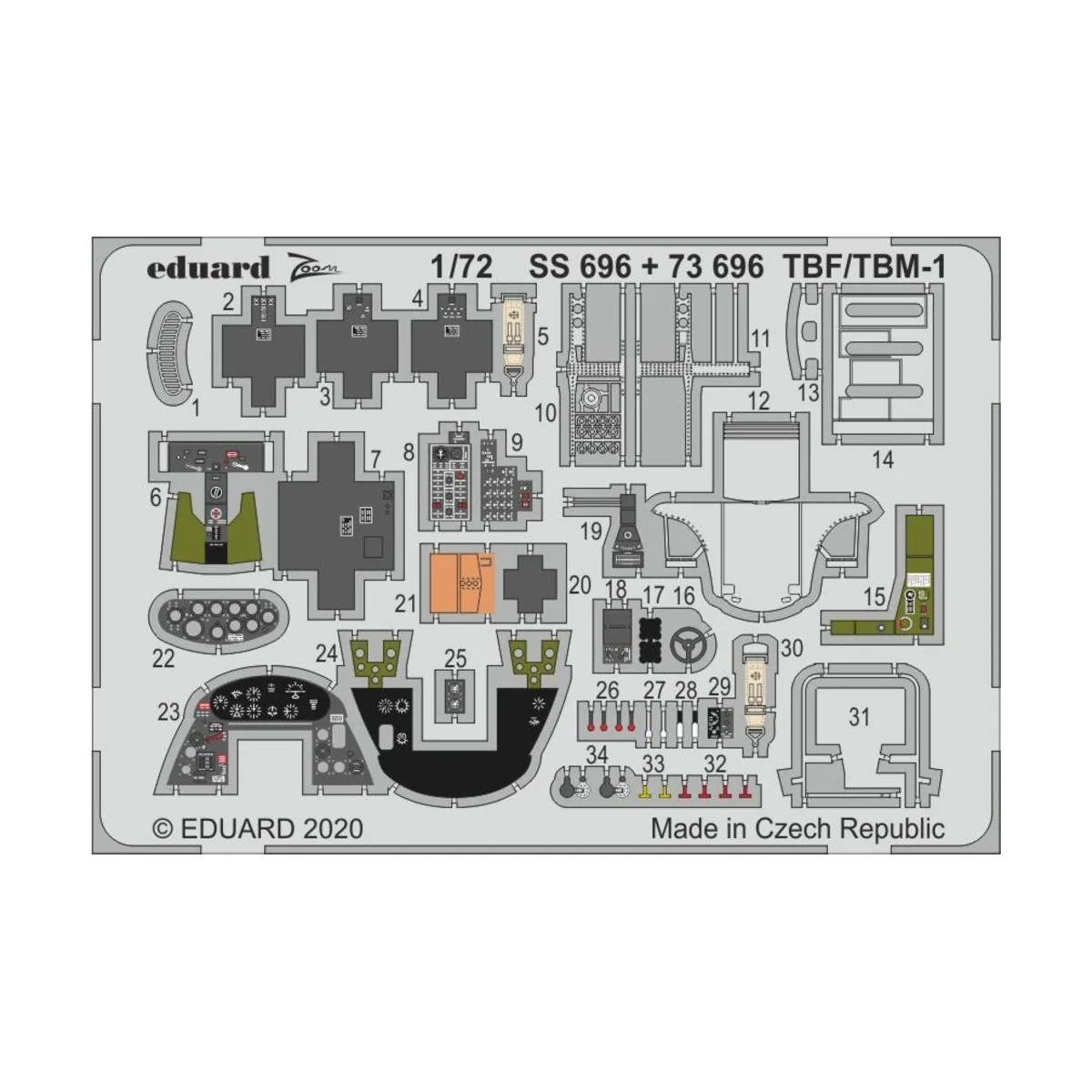 TBF/TBM-1 Avenger for Hasegawa - Eduard Accessories SS696