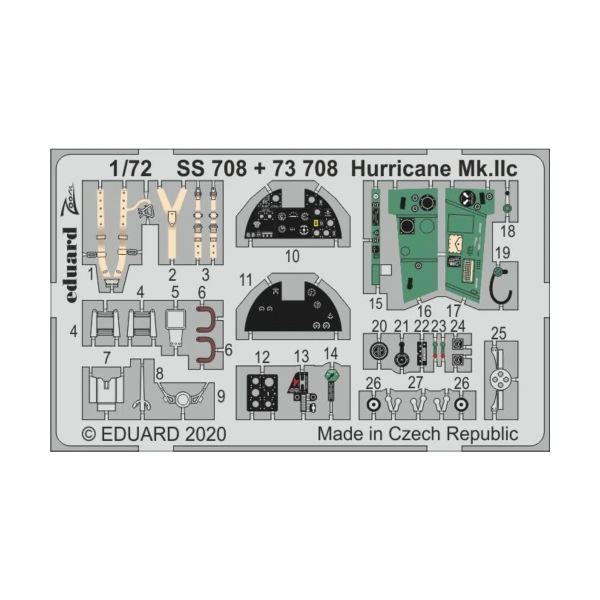 Hurricane Mk.IIc for Arma Hobby, 1/72 - Eduard Accessories SS708