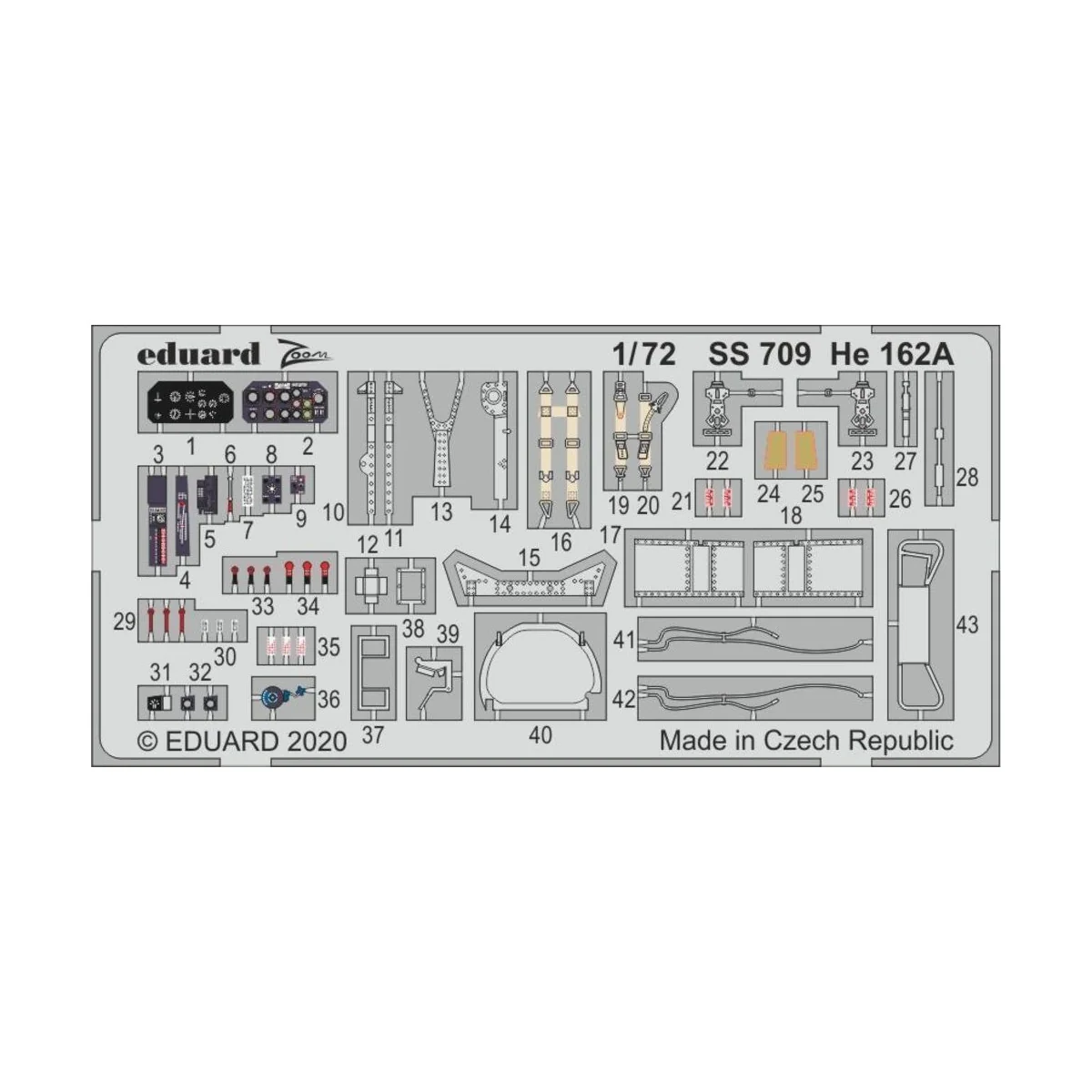 He 162A for Special Hobby - Eduard Accessories SS709