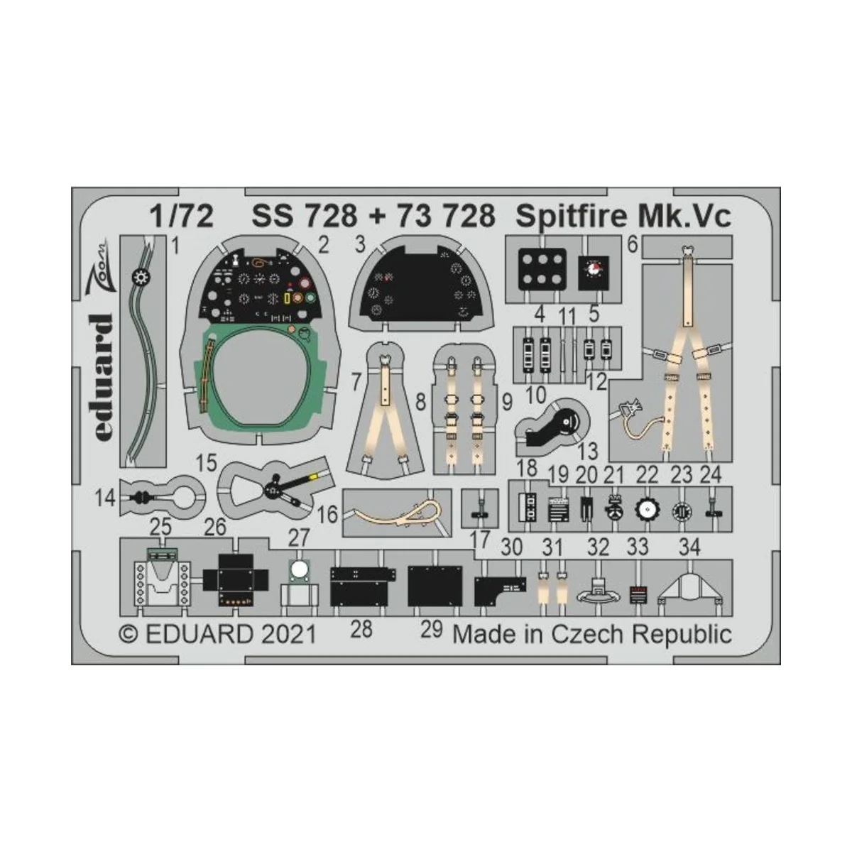 Spitfire Mk.Vc for Airfix - Eduard Accessories SS728