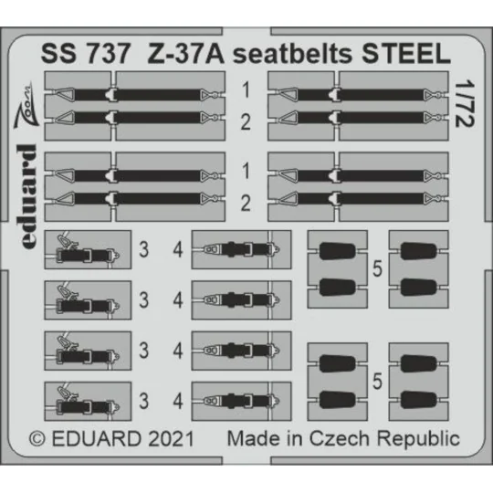 Z-37A seatbelts STEEL 1/72 for EDUARD - Eduard Accessories SS737