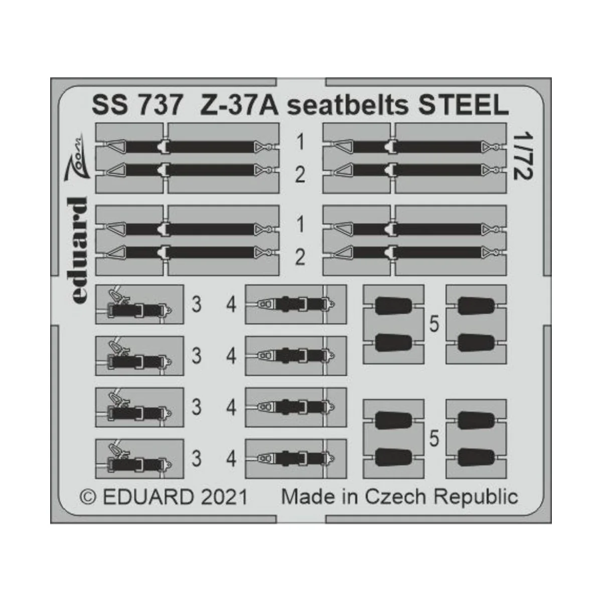 Z-37A seatbelts STEEL 1/72 for EDUARD - Eduard Accessories SS737