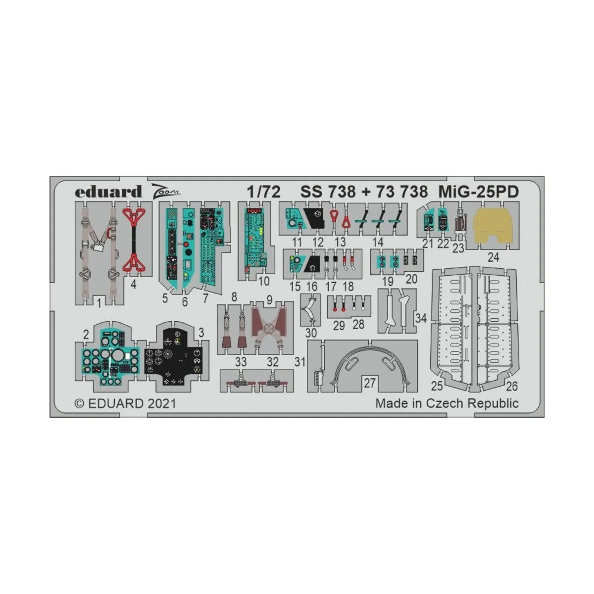 MiG-25PD 1/72 for ICM - Eduard Accessories SS738