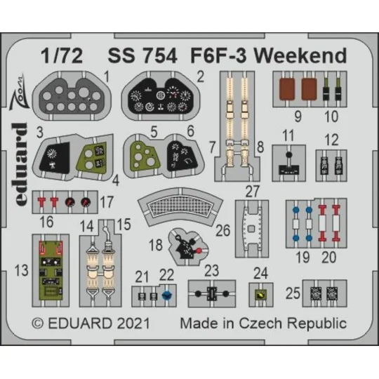 F6F-3 Weekend 1/72 EDUARD, 1/72 - Eduard Accessories SS754