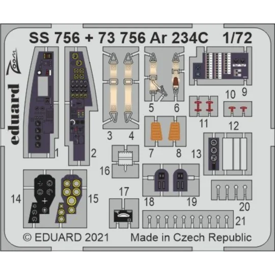 Ar 234C, for HOBBY 2000 / DRAGON, 1/72 - Eduard Accessories SS756