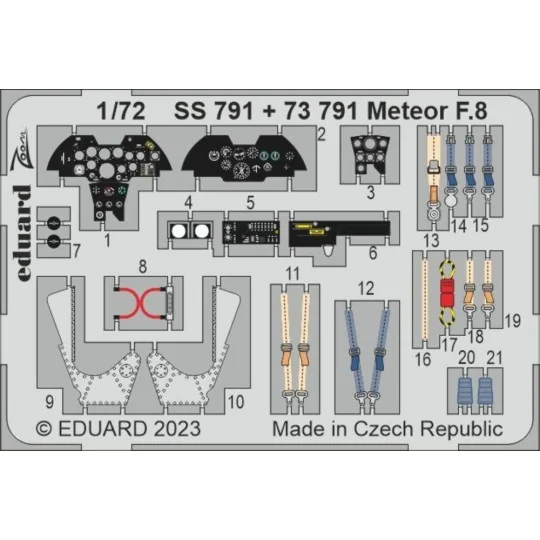 Meteor F.8 1/72 for AIRFIX, 1/72 - Eduard Accessories SS791