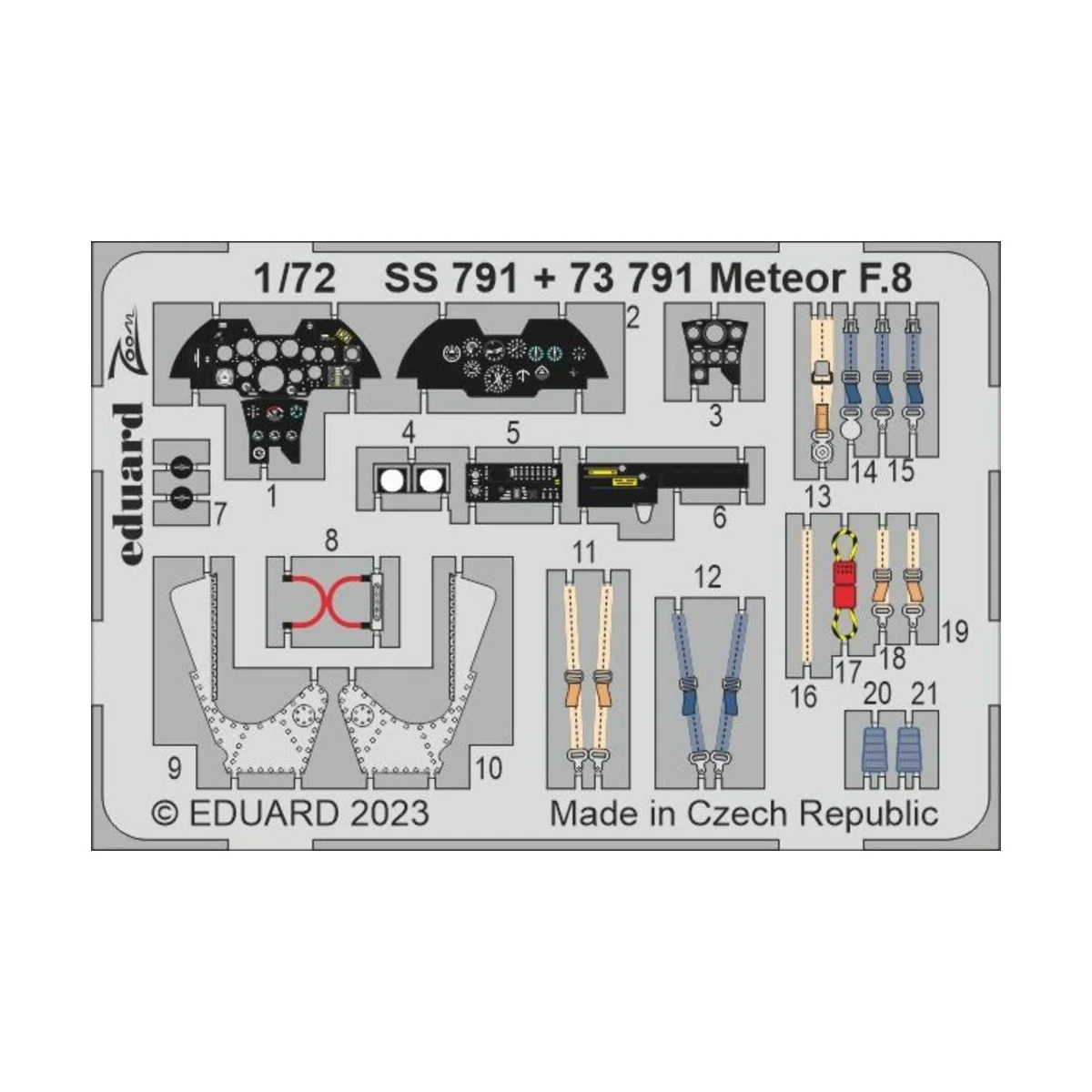 Meteor F.8 1/72 for AIRFIX, 1/72 - Eduard Accessories SS791