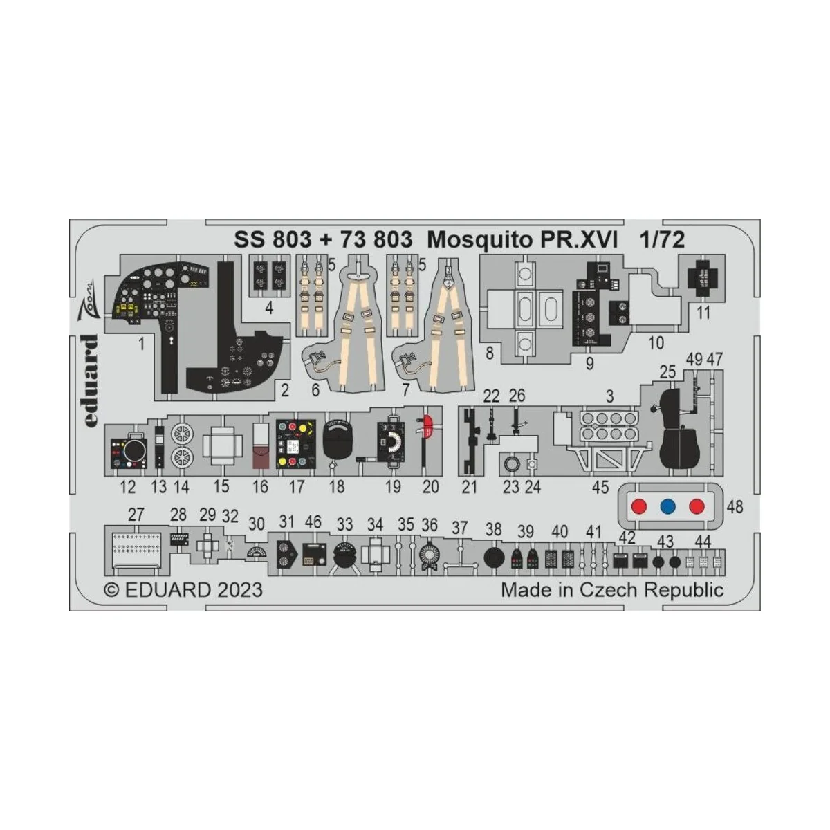 Mosquito PR.XVI 1/72 AIRFIX, 1/72 - Eduard Accessories SS803