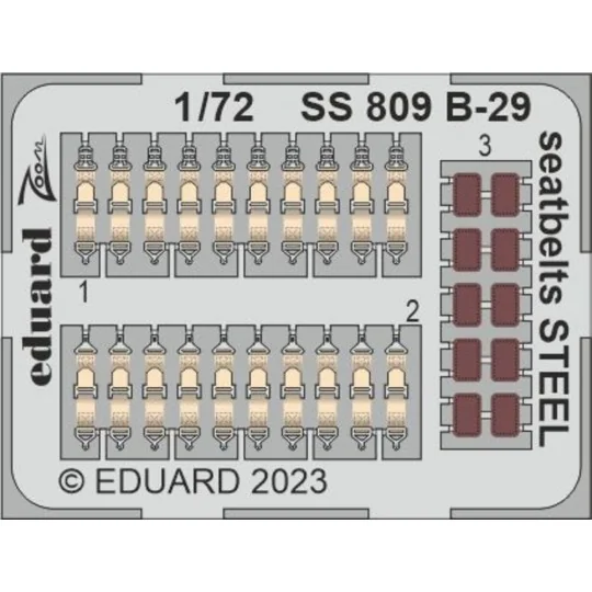 B-29 seatbelts STEEL 1/72 HOBBY 2000 / ACADEMY, 1/72 - Eduard Acces...