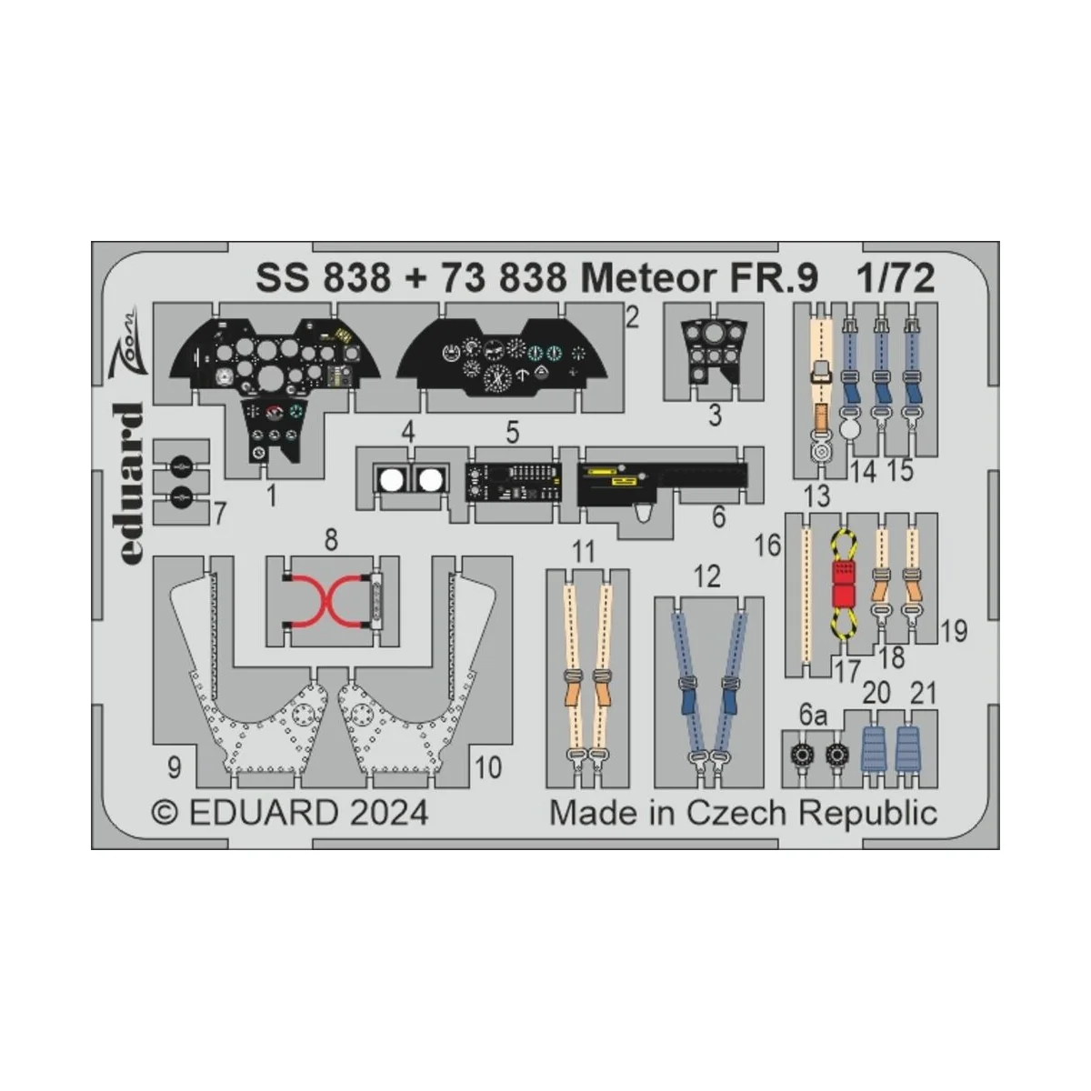 Meteor FR.9 AIRFIX, 1/72 - Eduard Accessories SS838 Meteor FR.9 AIRFIX, 1/72 - Eduard Accessories SS838