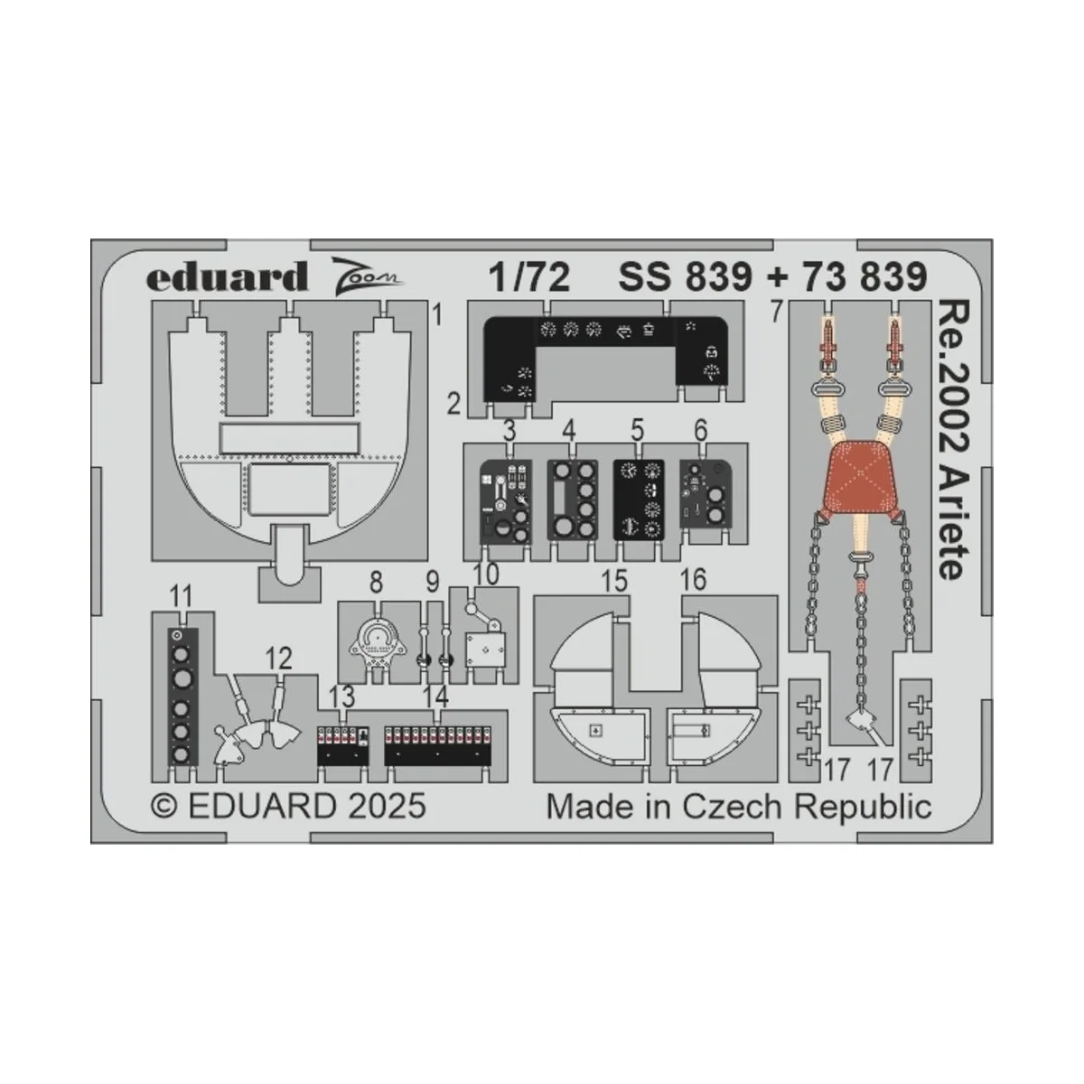 Re.2002 Ariete ITALERI - Eduard Accessories SS839