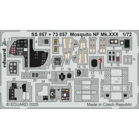 Mosquito NF Mk.XXX 1/72 for Special Hobby - Eduard Accessories SS857