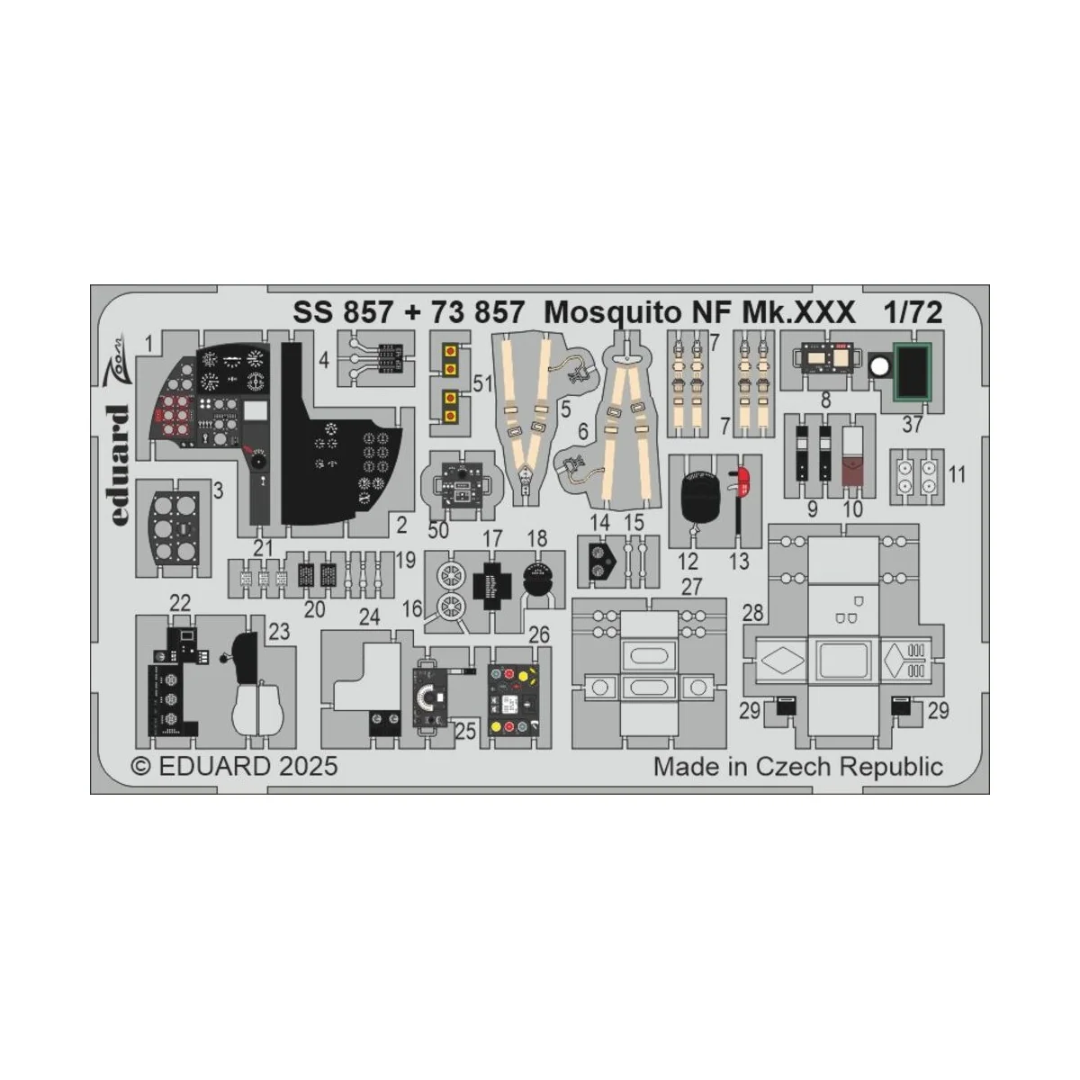 Mosquito NF Mk.XXX 1/72 for Special Hobby, 1/72 - Eduard Accessorie...
