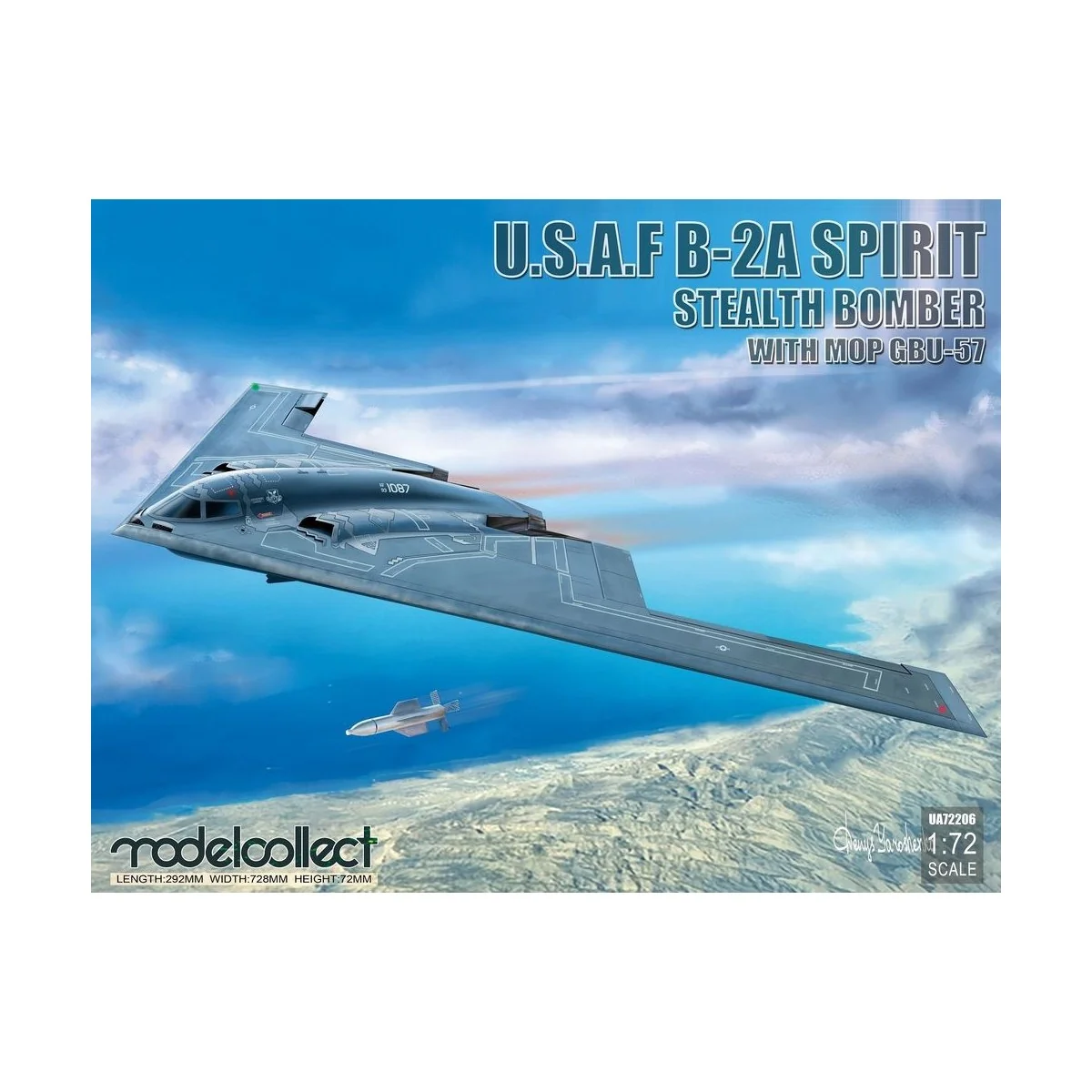 USAF B-2A Spirit Stealth Bomber with Mop GBU-57, 1/72 - Modelcollec... USAF B-2A Spirit Stealth Bomber with Mop GBU-57, 1/72 - Modelcollec...
