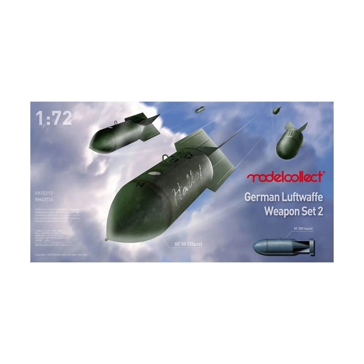 German WWII luftwaffe weapon set 2 SC50*32, Sc250 *4, 1/72 - Modelc... German WWII luftwaffe weapon set 2 SC50*32, Sc250 *4, 1/72 - Modelc...