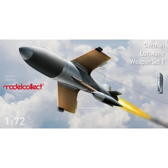German WWII aircraft weapon set, X-4 *10 and SC1000 *4 - Modelcolle...