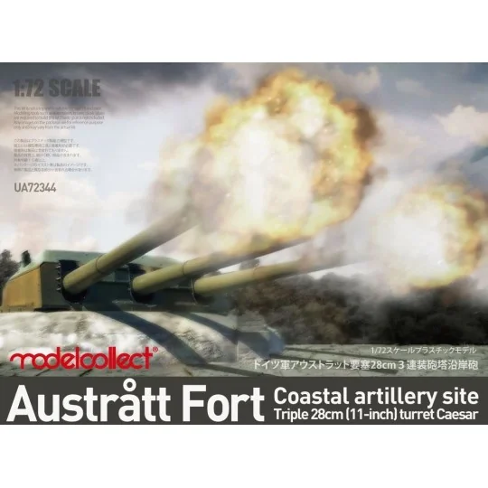 Austratt fort coastal artillery site triple 28cm turret Caesar, 1/7...